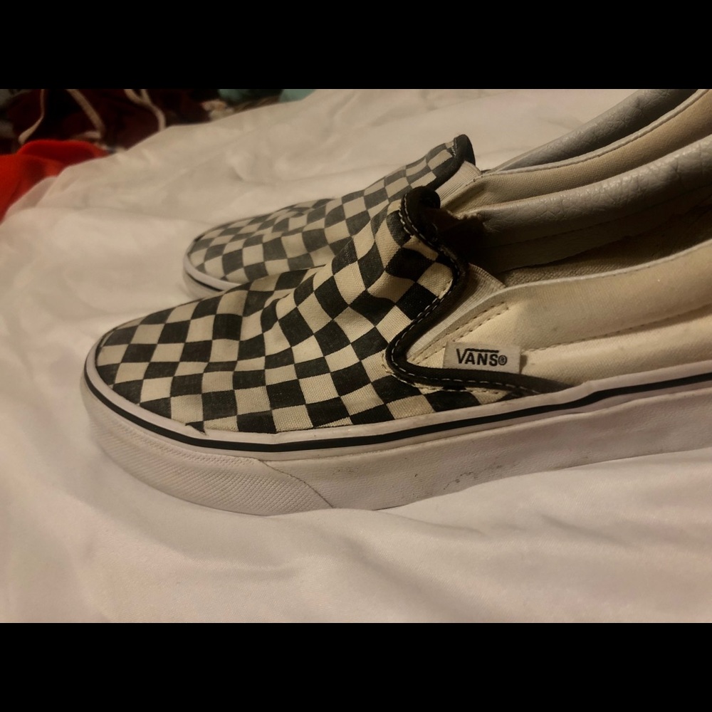 Vans checkerboard slip ons